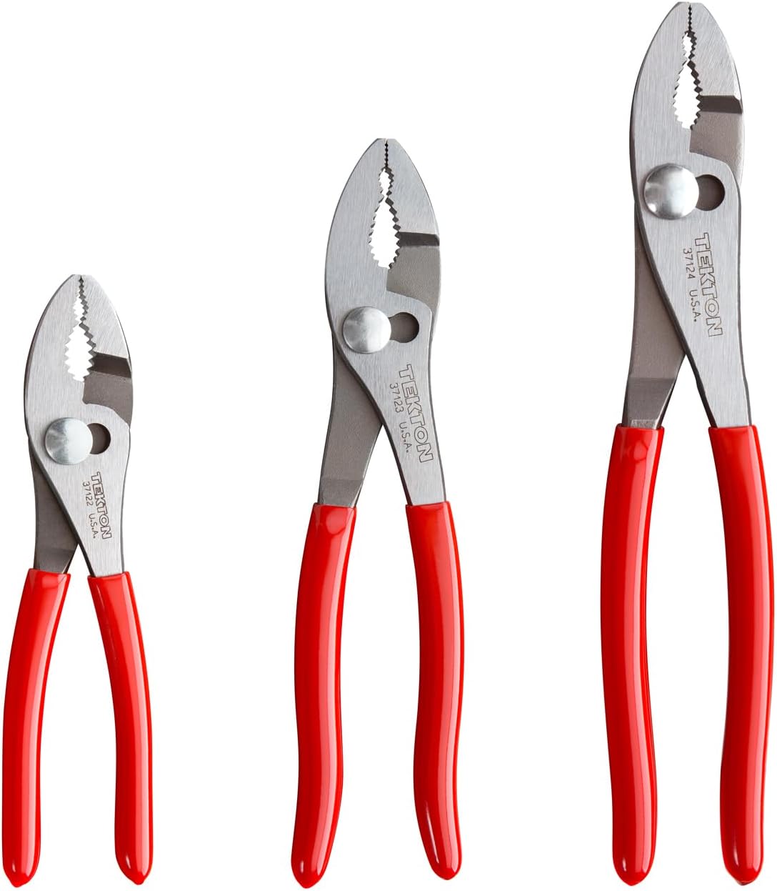 TEKTON Slip Joint Pliers Set, 3-Piece (6-1 2, 8, 10 in.) PGA10103 Made in USA TEKTON Slip Joint Pliers Set, 3-Piece (6-1/2, 8, 10 in.) | PGA10103 | Made in USA