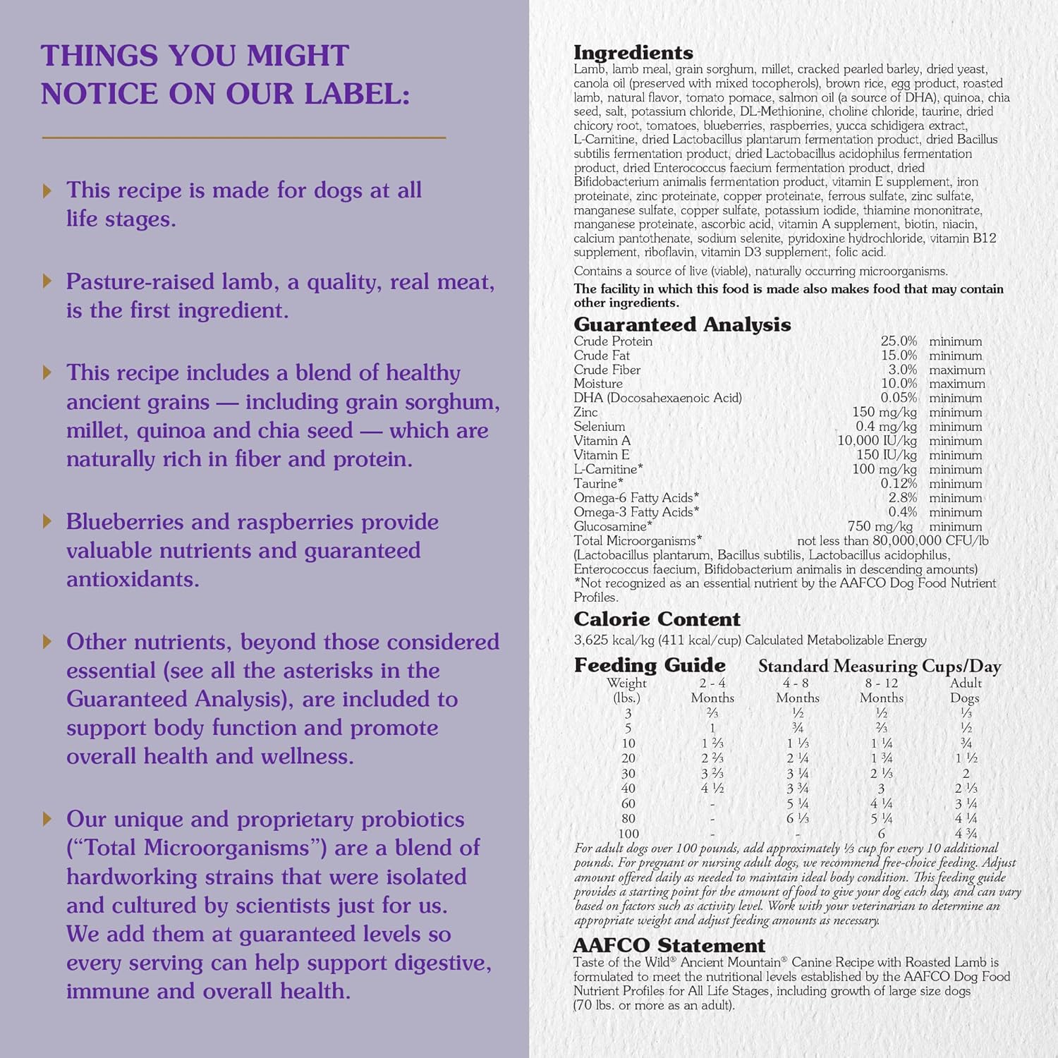 Taste of the Wild with Ancient Grains Ancient Mountain Canine Recipe with Roasted Lamb Dry Dog Food, Made with High Protein from Real Lamb and Guaranteed Nutrients and Probiotics 28lb2