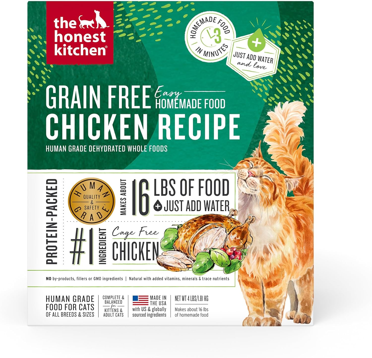 The Honest Kitchen Dehydrated Grain Free Chicken Cat Food 4 Pound (Pack of 1) The Honest Kitchen Dehydrated Grain Free Chicken Cat Food 4 Pound (Pack of 1)