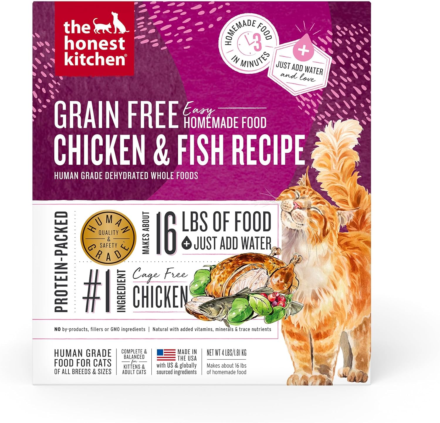 The Honest Kitchen Dehydrated Grain Free Chicken & Fish Cat Food, 4 lb Box The Honest Kitchen Dehydrated Grain Free Chicken & Fish Cat Food, 4 lb Box