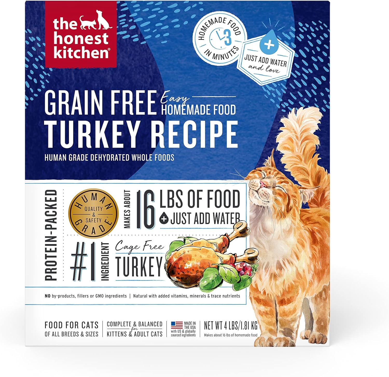The Honest Kitchen Dehydrated Grain Free Turkey Cat Food, 4 lb Box The Honest Kitchen Dehydrated Grain Free Turkey Cat Food, 4 lb Box