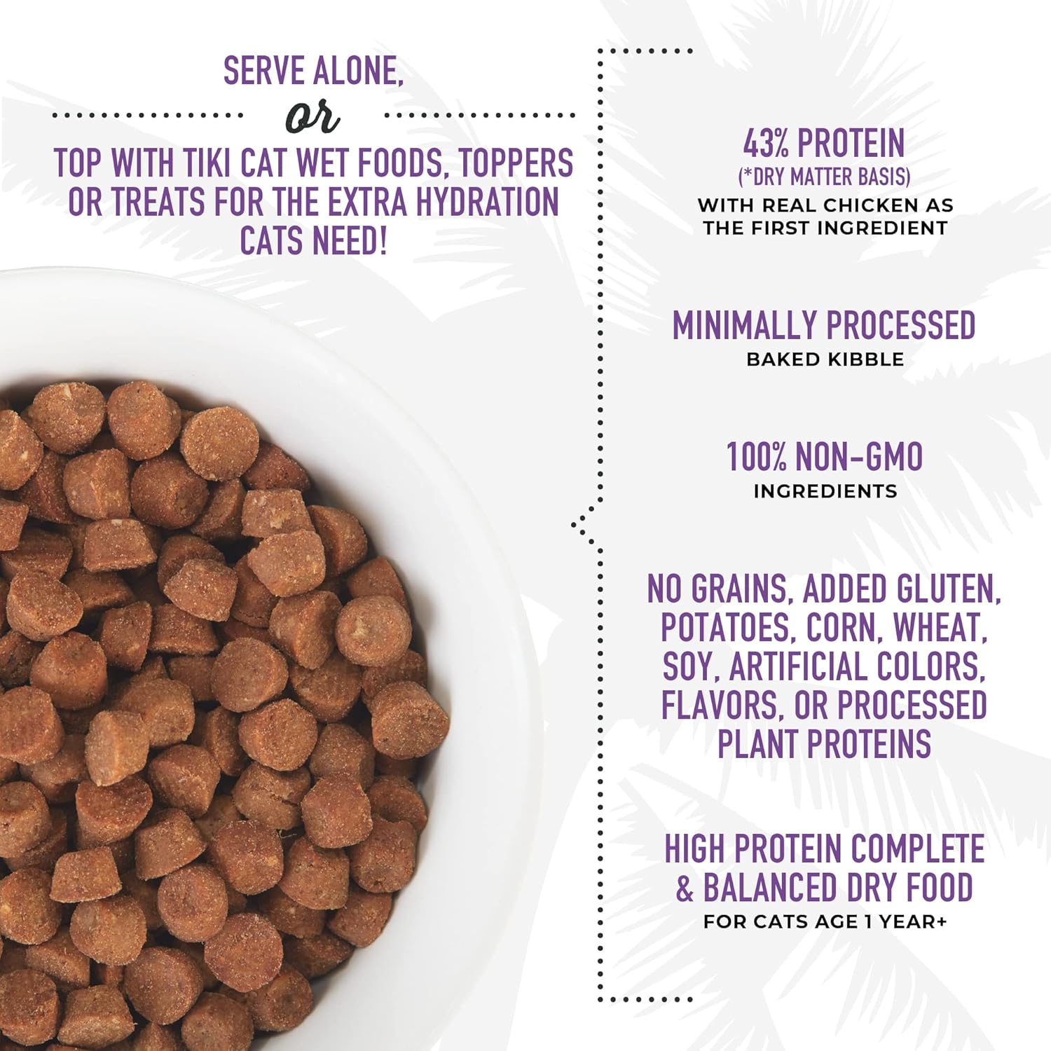 Tiki Cat Born Carnivore High Protein, Chicken, Herring & Salmon Meal, Grain-Free Baked Kibble to Maximize Nutrients, Dry Cat Food, 5.6 lbs. Bag6