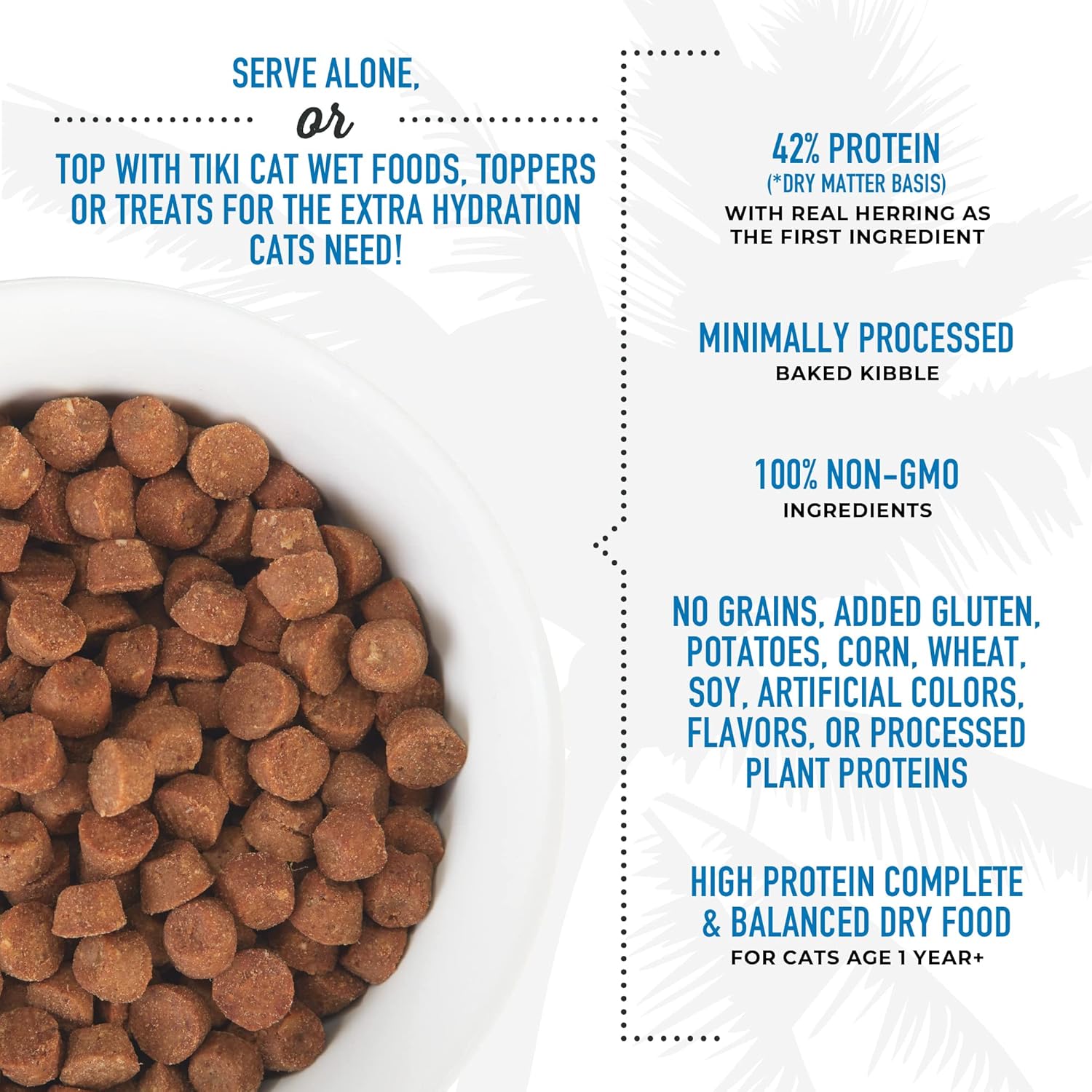 Tiki Cat Born Carnivore High Protein, Herring & Salmon Meal, Grain-Free Baked Kibble to Maximize Nutrients, Dry Cat Food, 5.6 lbs. Bag5