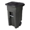 Toter 32-Gallon Blackstone Plastic Wheeled Indoor/Outdoor Hinged Lid Trash Can | ANA32-10767