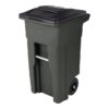 Toter 32-Gallon Greenstone Plastic Wheeled Indoor/Outdoor Hinged Lid Trash Can | ANA32-55410