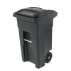 Toter 79232-R2200 32-Gallon Black Plastic Wheeled Indoor/Outdoor Hinged Lid Trash Can