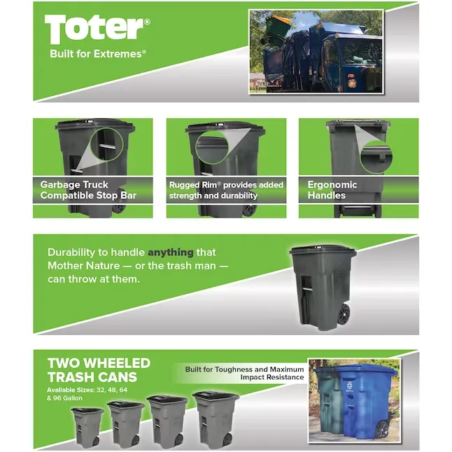 Toter 79248-R2200 48-Gallon Black Plastic Wheeled Indoor 2_11zon