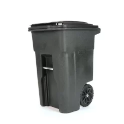 Toter 79248-R2200 48-Gallon Black Plastic Wheeled Indoor/Outdoor Hinged Lid Trash Can