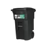 Toter 79264-B0200 64-Gallon Black Plastic Wheeled Indoor/Outdoor Hinged Lid Trash Can