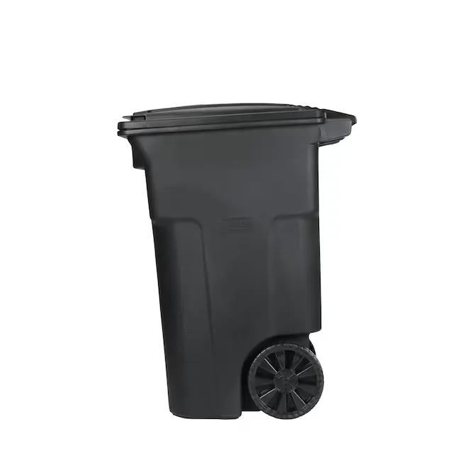 Toter 79264-R2200 64-Gallon Black Resin Wheeled Outdoor Hinged Lid Trash Can 3_11zon