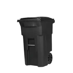 Toter 79264-R2200 64-Gallon Black Resin Wheeled Outdoor Hinged Lid Trash Can