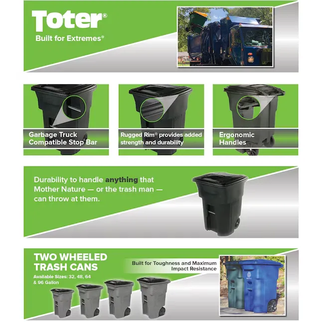 Toter 79296-R2200 96-Gallon Black Plastic Wheeled Indoor 2_11zon
