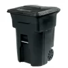 Toter 79296-R2200 96-Gallon Black Plastic Wheeled Indoor/Outdoor Hinged Lid Trash Can