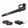 WORX WP591 Nitro Power Share Quiet Tech 40-volt 530-CFM 180-MPH Battery Handheld Leaf Blower 4 Ah (Battery and Charger Included)