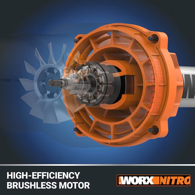 WORX WP595 Nitro Power Share 40-volt 620-CFM 165-MPH Battery Handheld Leaf Blower 4 Ah (Battery and Charger Included)9_11zon