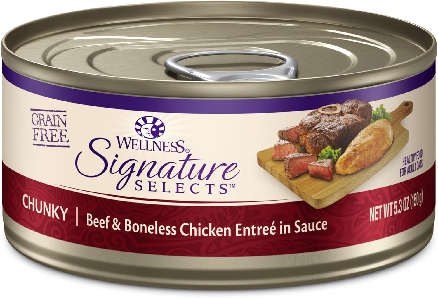 Wellness CORE Grain-Free Signature Selects Wet Cat Food, Natural Pet Food Made with Real Meat (Chunky Beef & Chicken, 5.3-Ounce, Pack Of 12) Wellness CORE Grain-Free Signature Selects Wet Cat Food, Natural Pet Food Made with Real Meat (Chunky Beef & Chicken, 5.3-Ounce, Pack Of 12)