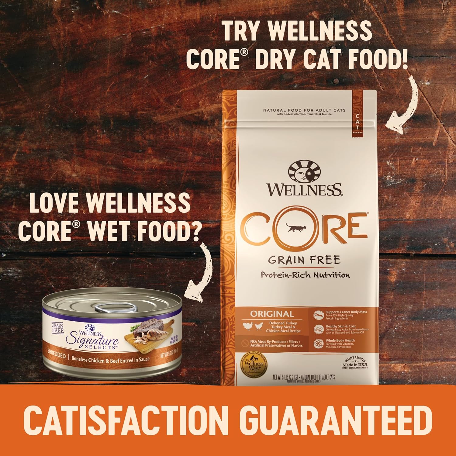 Wellness CORE Grain-Free Signature Selects Wet Cat Food, Natural Protein-Rich Recipe, Made with Real Flaked Tuna & Salmon, 5.3oz Cans (Pack of 12)6