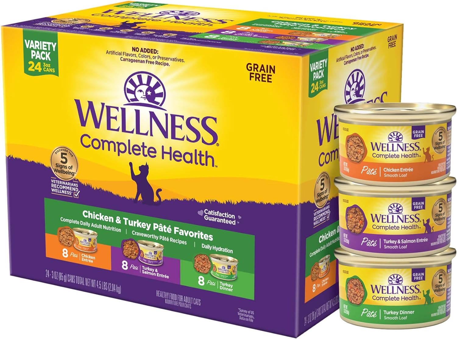 Wellness Complete Health Chicken & Turkey Pate Favorites Variety Pack, 3 Ounces (Pack of 24) Wellness Complete Health Chicken & Turkey Pate Favorites Variety Pack, 3 Ounces (Pack of 24)