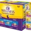 Wellness Complete Health Pate Adult Wet Cat Food Canned, Natural, Protein-Rich, Grain Free, 3 Ounce Cans, 24 Pack, (Seafood Favorites Variety Pack)
