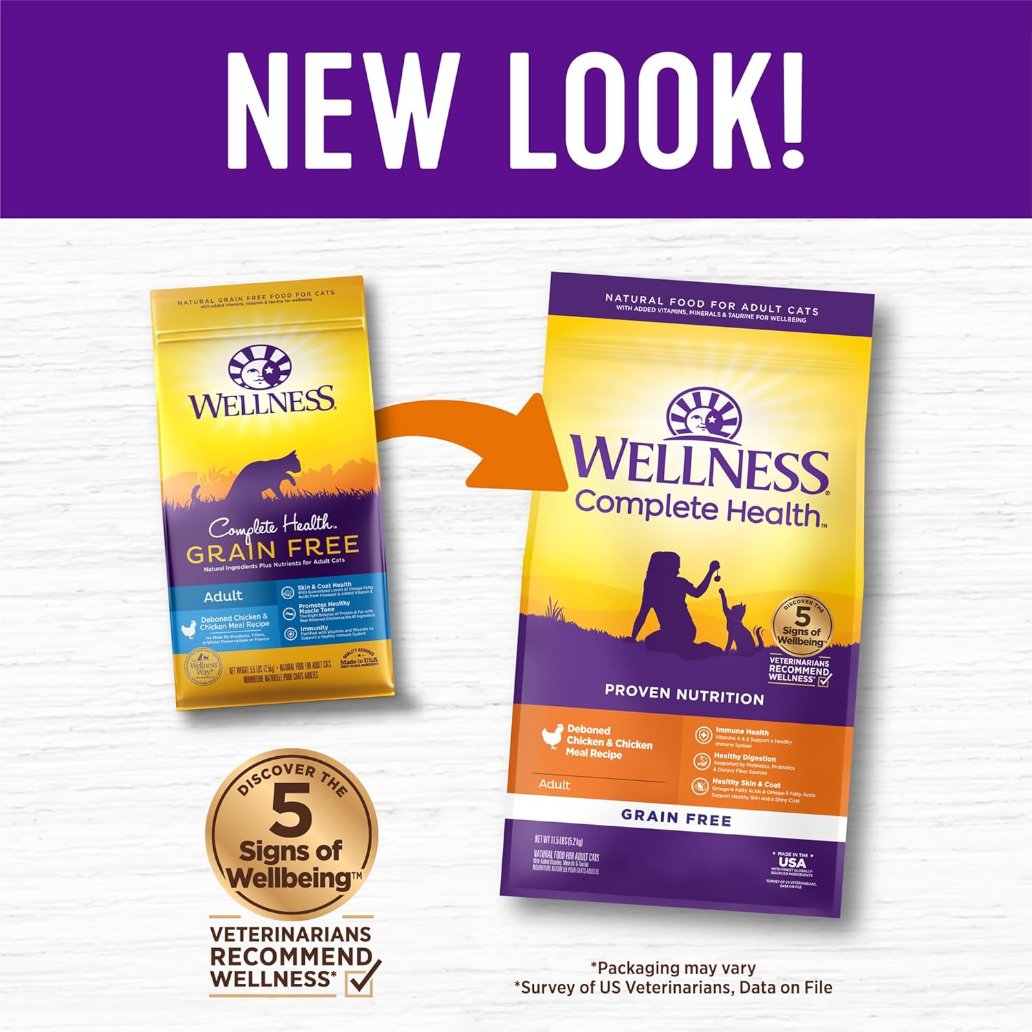 Wellness Natural Pet Food Complete Health Natural Grain Free Deboned Chicken & Chicken Meal Dry Cat Food, 11.5 Pound Bag2