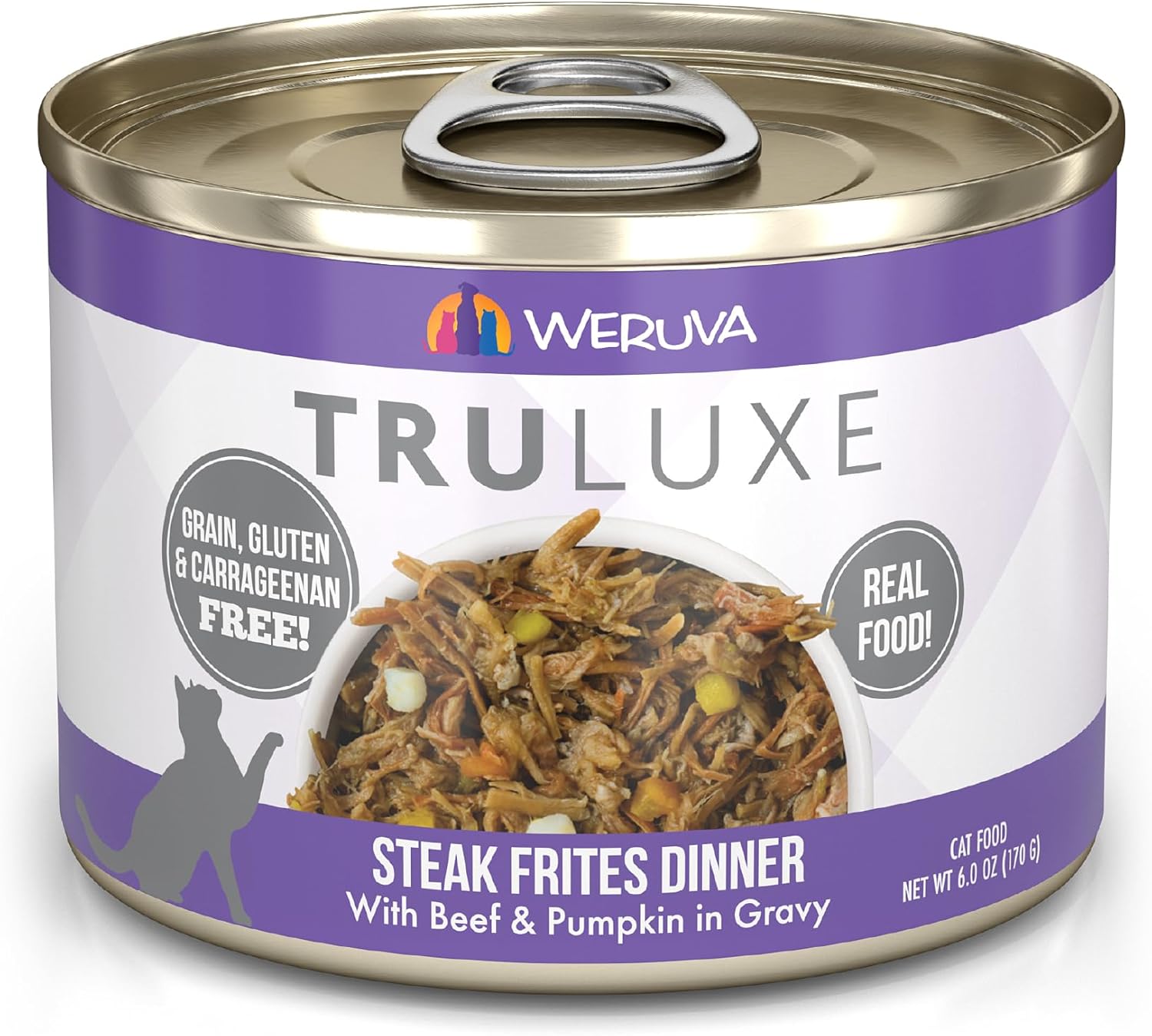 Weruva TruLuxe Cat Food, Steak Frites Dinner with Beef & Pumpkin in Gravy, 6oz Can (Pack of 24) Weruva TruLuxe Cat Food, Steak Frites Dinner with Beef & Pumpkin in Gravy, 6oz Can (Pack of 24)