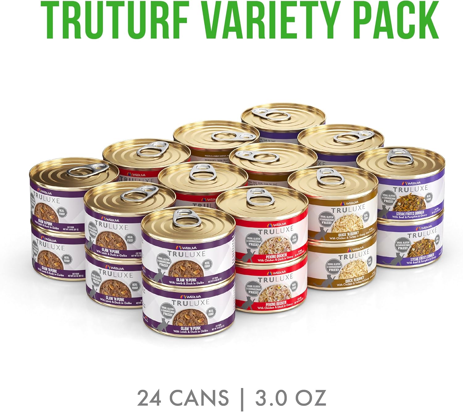 Weruva Truluxe Cat Food, Variety Pack, Truturf, Wet Cat Food, 3Oz Cans (Pack of 24)1