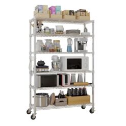 Winado Steel Heavy Duty 6-Tier Utility Shelving Unit (46.06-in W x 17.71-in D x 81.88-in H), Silver, (45-lb Capacity Per Shelf)