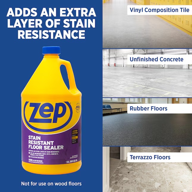 Zep Stain Resistant Floor Sealer Semi-gloss Floor Polish 128-fl oz (4-Pack)9_11zon