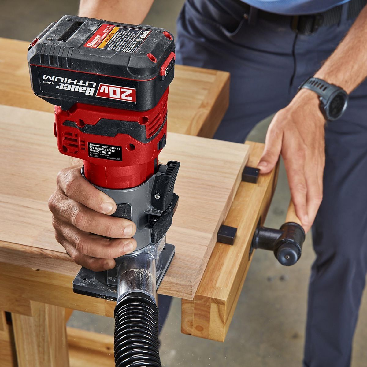 BAUER 20V Brushless Cordless Variable Speed Compact Router, Tool Only12
