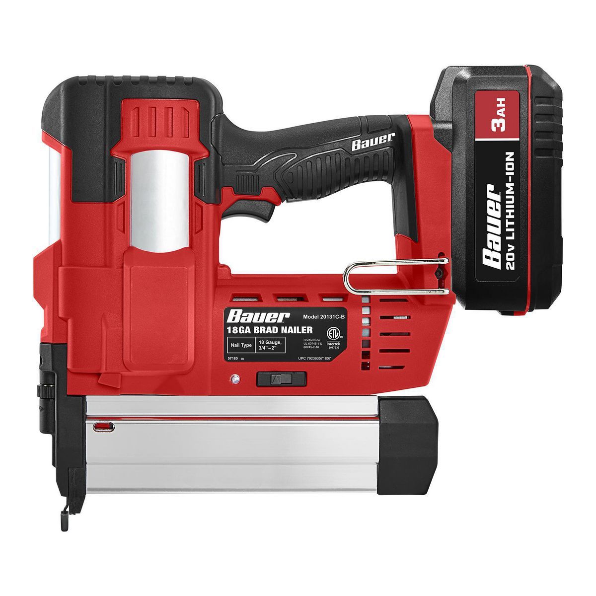 BAUER 20V Cordless 18 Gauge Brad Nailer - Tool Only8