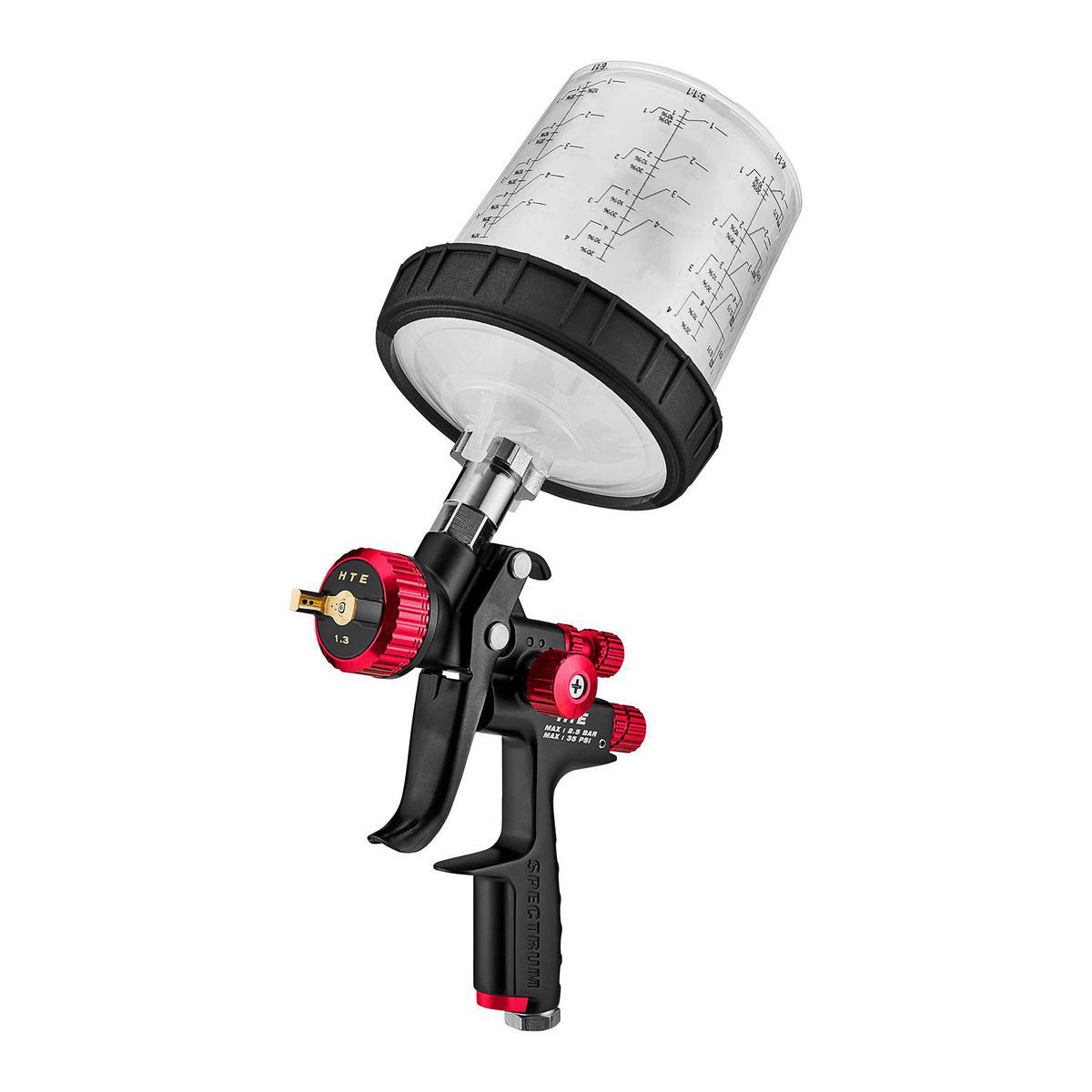 BLACK WIDOW BY SPECTRUM Professional HTE Gravity Feed Spray Gun with Side Fan Control1