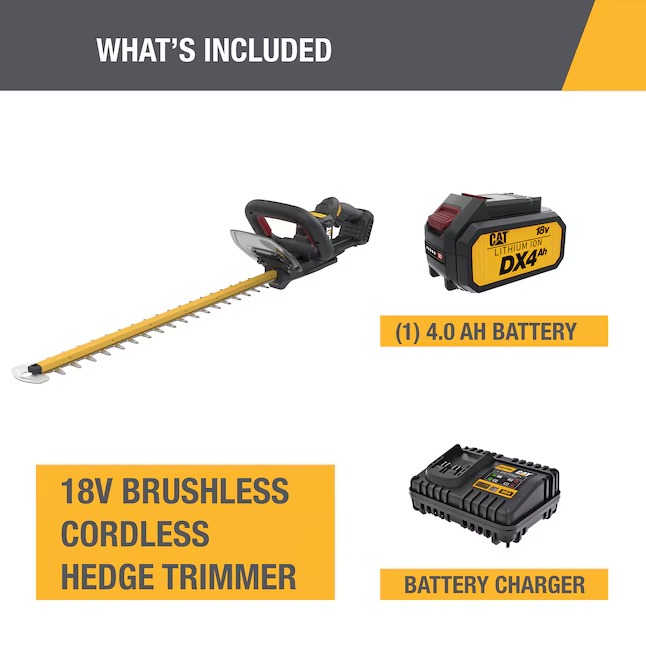 CAT 18-volt 22-in Battery Hedge Trimmer 4 Ah (Battery and Charger Included)13_11zon