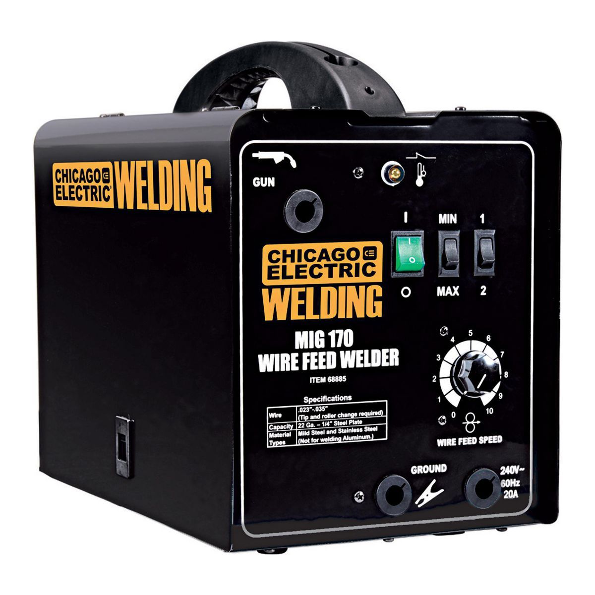 CHICAGO ELECTRIC 170 Amp-DC, 240v, MIG Flux Cored Welder3