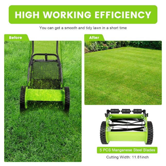 CNCEST OT-ZJGJ-4345 11.8-in 5 Reel Lawn Mower13_11zon