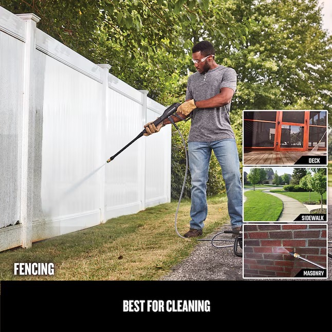 CRAFTSMAN CMEPW1900VA 1900-PSI 1.2-GPM Cold Water Electric Pressure washer with 3 Spray Tips and Surface Cleaner5_11zon