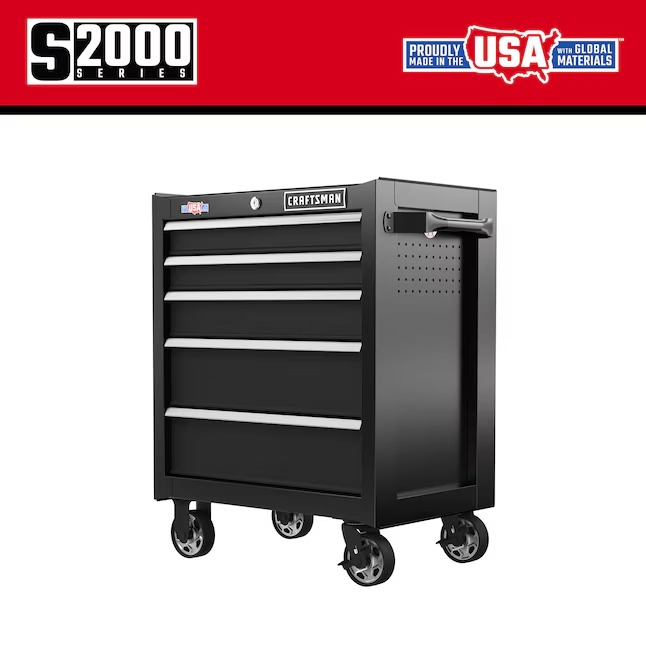 CRAFTSMAN CMST98264BK 2000 Series 26.5-Inches W x 34-Inches H 5 -Drawer Steel Rolling Tool Cabinet ( Black )1_11zon