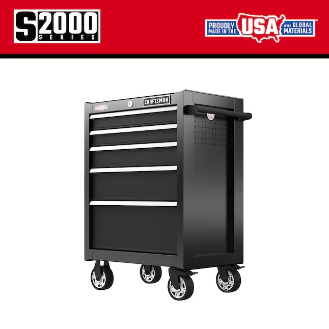 CRAFTSMAN CMST98268BK 2000 Series 26.5-Inches W x 37.5-Inches H 5 -Drawer Steel Rolling Tool Cabinet ( Black )3_11zon