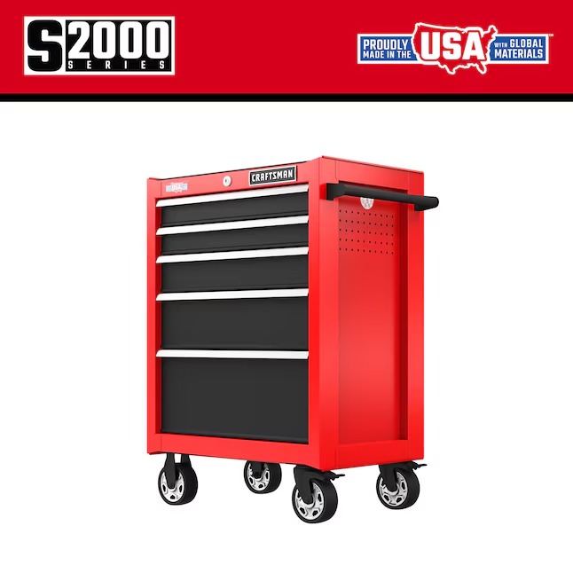 CRAFTSMAN CMST98268RB 2000 Series 26-Inches W x 36.5-Inches H 5 -Drawer Steel Rolling Tool Cabinet ( Red )23_11zon