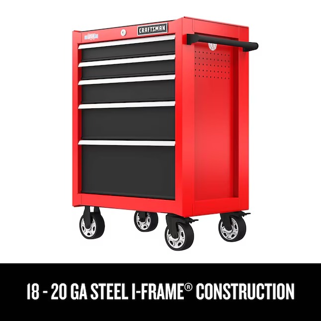 CRAFTSMAN CMST98268RB 2000 Series 26-Inches W x 36.5-Inches H 5 -Drawer Steel Rolling Tool Cabinet ( Red )9_11zon