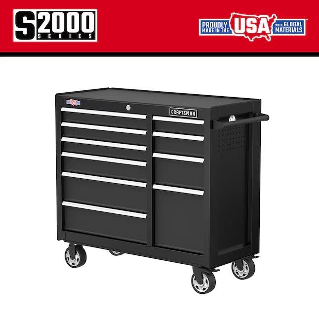 CRAFTSMAN CMST98270BK 2000 Series 41-Inches W x 37.5-Inches H 10 -Drawer Steel Rolling Tool Cabinet ( Black )3_11zon