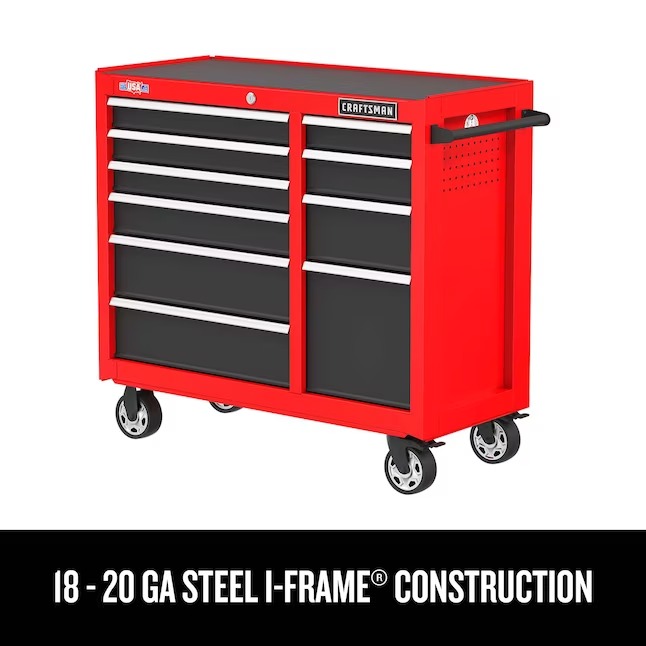 CRAFTSMAN CMST98270RB 2000 Series 41-Inches W x 37.5-Inches H 10 -Drawer Steel Rolling Tool Cabinet ( Red )5_11zon