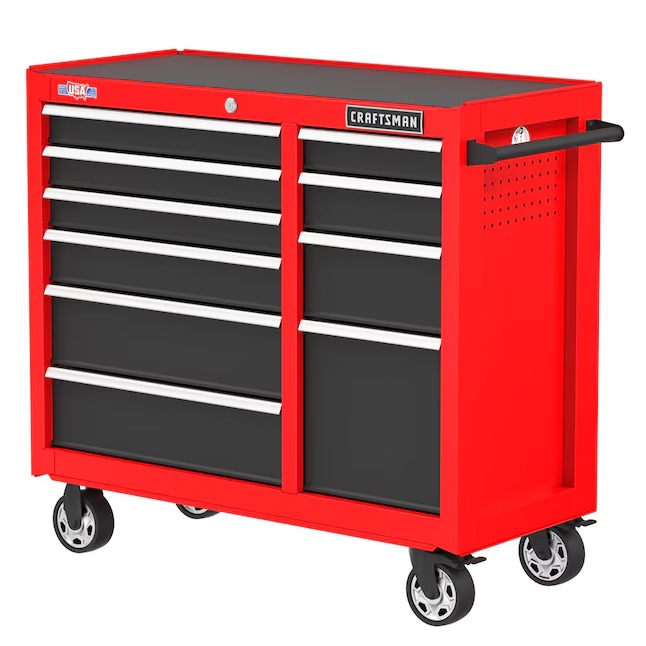 CRAFTSMAN CMST98270RB 2000 Series 41-Inches W x 37.5-Inches H 10 -Drawer Steel Rolling Tool Cabinet ( Red )_11zon CRAFTSMAN CMST98270RB 2000 Series 41-Inches W x 37.5-Inches H 10 -Drawer Steel Rolling Tool Cabinet ( Red )
