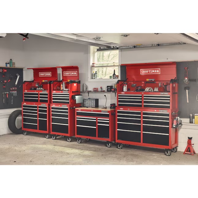 CRAFTSMAN CMST98271RB 2000 Series 40.6-Inches L x 34-Inches H 7 -Drawers Rolling Red Wood Work Bench13_11zon
