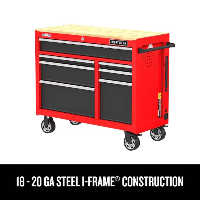 CRAFTSMAN CMST98271RB 2000 Series 40.6-Inches L x 34-Inches H 7 -Drawers Rolling Red Wood Work Bench9_11zon