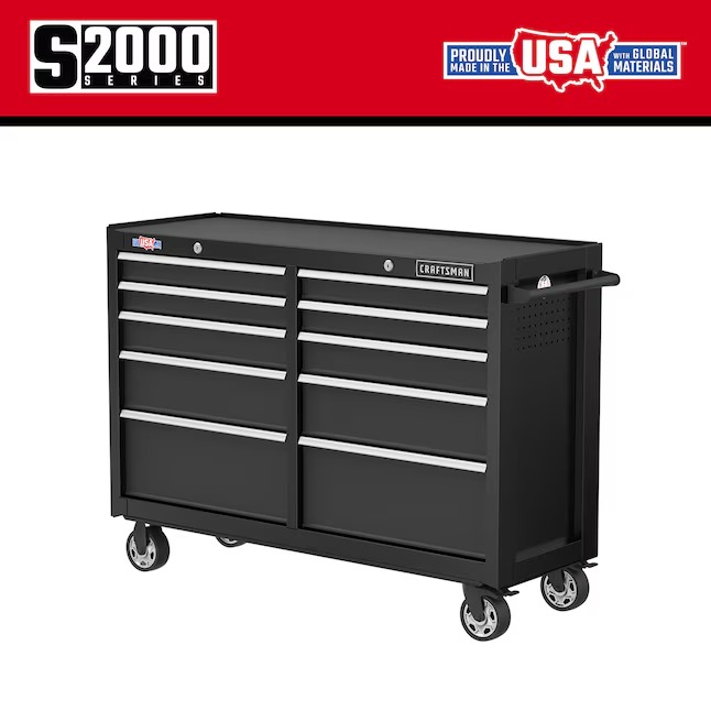 CRAFTSMAN CMST98273BK 2000 Series 52-Inches W x 37.5-Inches H 10 -Drawer Steel Rolling Tool Cabinet ( Black )3_11zon