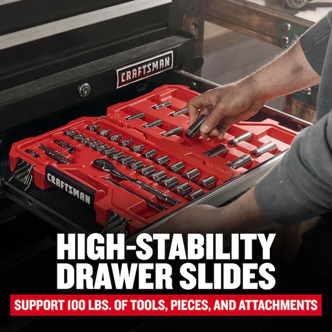 CRAFTSMAN CMST98273BK 2000 Series 52-Inches W x 37.5-Inches H 10 -Drawer Steel Rolling Tool Cabinet ( Black )7_11zon