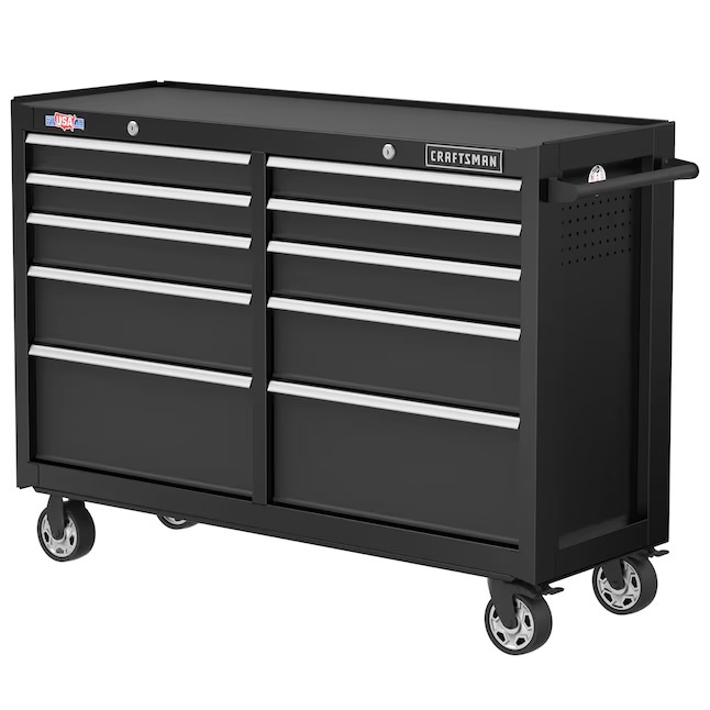 CRAFTSMAN CMST98273BK 2000 Series 52-Inches W x 37.5-Inches H 10 -Drawer Steel Rolling Tool Cabinet ( Black )_11zon CRAFTSMAN CMST98273BK 2000 Series 52-Inches W x 37.5-Inches H 10 -Drawer Steel Rolling Tool Cabinet ( Black )