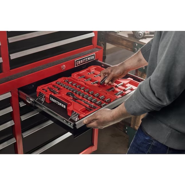 CRAFTSMAN CMST98273RB 2000 Series 52-Inches W x 37.5-Inches H 10 -Drawer Steel Rolling Tool Cabinet ( Red )11_11zon