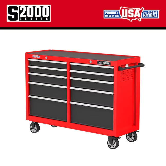 CRAFTSMAN CMST98273RB 2000 Series 52-Inches W x 37.5-Inches H 10 -Drawer Steel Rolling Tool Cabinet ( Red )2_11zon
