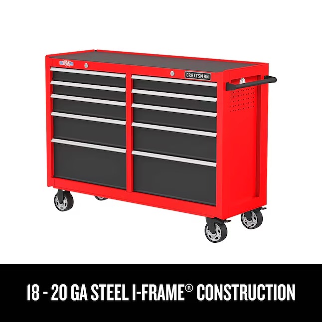 CRAFTSMAN CMST98273RB 2000 Series 52-Inches W x 37.5-Inches H 10 -Drawer Steel Rolling Tool Cabinet ( Red )6_11zon
